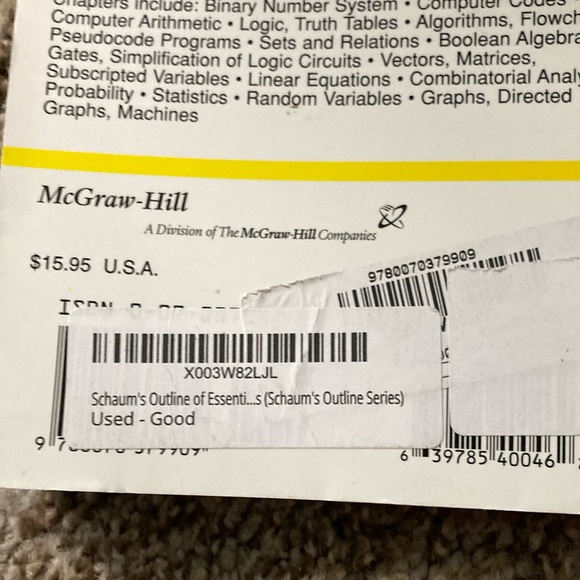 SOLD Essential Computer Mathematics Book - Picture 4 of 5